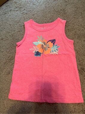 Cat & Jack Pink Floral Graphic Tank Top